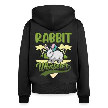 Rabbit Whisperer Rabbit Whisperer - Women's Premium Organic Zip Hoodie - black - Back - Julia (174cm)