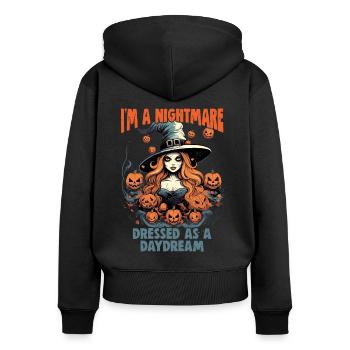 Magische Dunkle Kunst Okkulte Hexen Designs - Frauen Premium Bio Zip Hoodie - Schwarz - Hinten - Julia (174cm)
