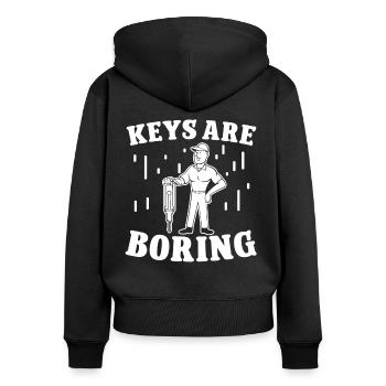 Les clés de serrurier sont ennuyeuses Serrure de serrurier - Sweat à capuche zippé Premium bio Femme - noir - Dos - Julia (174cm)