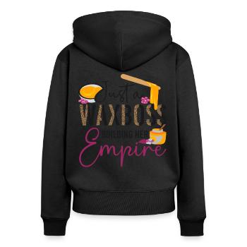 Cute Esthetician Skincare - Frauen Premium Bio Zip Hoodie - Schwarz - Hinten - Julia (174cm)