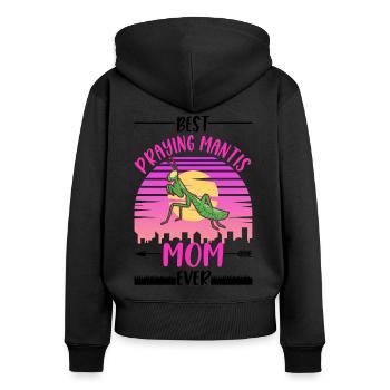 Beste Gottesanbeterin Mama - Frauen Premium Bio Zip Hoodie - Schwarz - Hinten - Julia (174cm)
