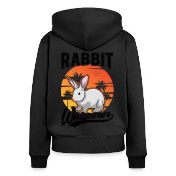 Rabbit Whisperer Rabbit Whisperer - Women's Premium Organic Zip Hoodie - black - Back - Julia (174cm)