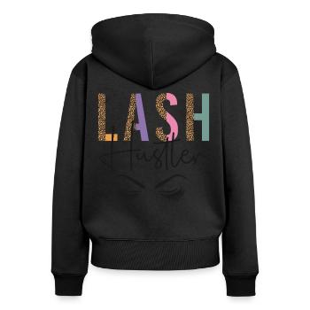 Esthetician Skincare Beautician - Frauen Premium Bio Zip Hoodie - Schwarz - Hinten - Julia (174cm)