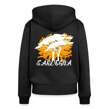 Sardegna Sardinien Sardinia - Women's Premium Organic Zip Hoodie - black - Back - Julia (174cm)