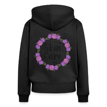 Cute Esthetician Skincare - Frauen Premium Bio Zip Hoodie - Schwarz - Hinten - Julia (174cm)