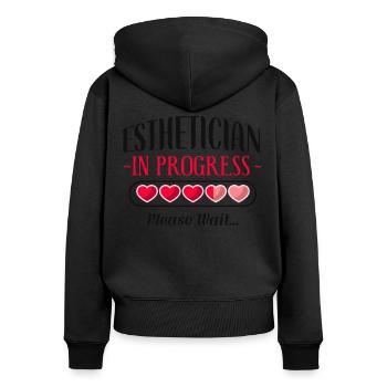 Cute Licensed Esthetician Skincare - Frauen Premium Bio Zip Hoodie - Schwarz - Hinten - Julia (174cm)