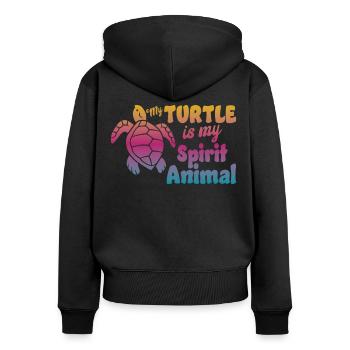 Sea Turtle Tortoise Watercolor My - Women's Premium Organic Zip Hoodie - black - Back - Julia (174cm)