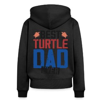 Sea Turtle Tortoise Dad Best - Sweat à capuche zippé Premium bio Femme - noir - Dos - Julia (174cm)