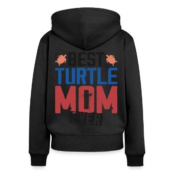 Tortue de mer Tortue Maman Best - Sweat à capuche zippé Premium bio Femme - noir - Dos - Julia (174cm)