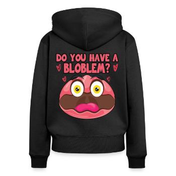 Costume de Blobfish - Visage de poisson Blob laid - - Sweat à capuche zippé Premium bio Femme - noir - Dos - Julia (174cm)