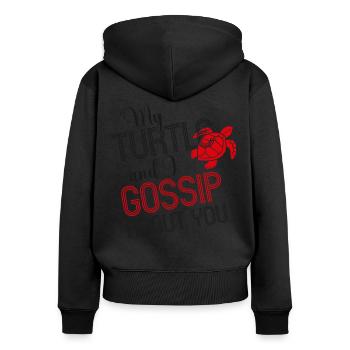 Tortue de mer Tortue Ma Tortue et - Sweat à capuche zippé Premium bio Femme - noir - Dos - Julia (174cm)
