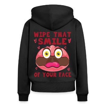 Blobfish Kostüm - Hässliches Blob Fischgesicht - - Frauen Premium Bio Zip Hoodie - Schwarz - Hinten - Julia (174cm)