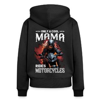 Motard - Motard / Motard Femme - Sweat à capuche zippé Premium bio Femme - noir - Dos - Julia (174cm)