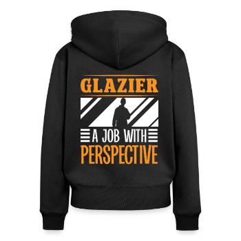 Glaser Glazier Job With Perspective Glaserarbeiter - Women's Premium Organic Zip Hoodie - black - Back - Julia (174cm)