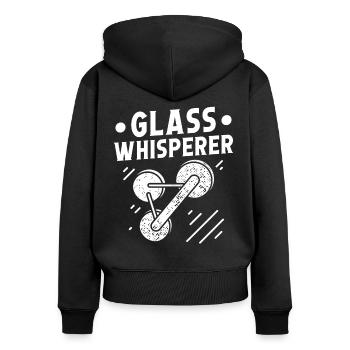 Glaser Glass Whisperer Glaserarbeiter Fensterbau - Frauen Premium Bio Zip Hoodie - Schwarz - Hinten - Julia (174cm)