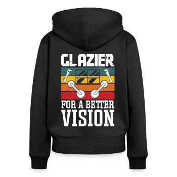 Glaser Glazier For A Better Vision Glaserarbeiter - Women's Premium Organic Zip Hoodie - black - Back - Julia (174cm)