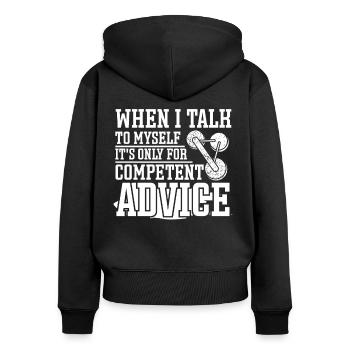 Glaser Talk To Myself pour des conseils compétents Glass - Sweat à capuche zippé Premium bio Femme - noir - Dos - Julia (174cm)
