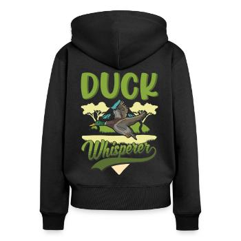 Ducks Whisperers Duck Whisperers Duck Breeders - Women's Premium Organic Zip Hoodie - black - Back - Julia (174cm)