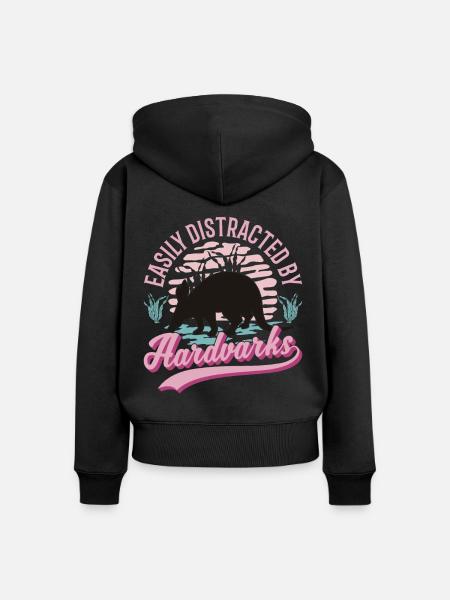 Easily distracted by Aardvarks Erdferkel - Frauen Premium Bio Zip Hoodie -