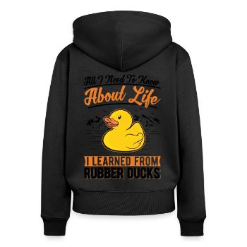 Rubber Duck Gift Rubber Duck Rubber Duck - Sweat à capuche zippé Premium bio Femme - noir - Dos - Julia (174cm)