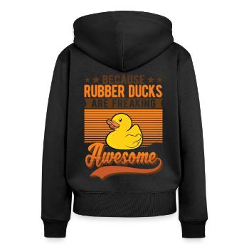 Rubber Duck Gift Rubber Duck Rubber Duck - Women's Premium Organic Zip Hoodie - black - Back - Julia (174cm)