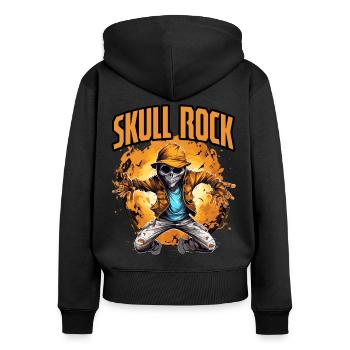 Halloween Skellett Dabbing Hip Hop Skull Rock - Frauen Premium Bio Zip Hoodie - Schwarz - Hinten - Julia (174cm)