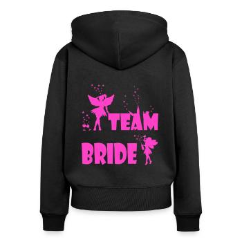 Team Bride JGA Alkohol saufen Party - Frauen Premium Bio Zip Hoodie - Schwarz - Hinten - Julia (174cm)