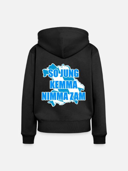 Bayern bayrischer Spruch Sprüche - Frauen Premium Bio Zip Hoodie - Schwarz
