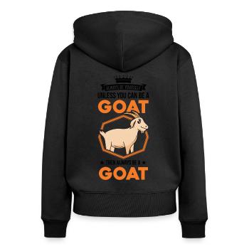 Chèvres Cadeau Chèvre Hôte Chèvre - Sweat à capuche zippé Premium bio Femme - noir - Dos - Julia (174cm)