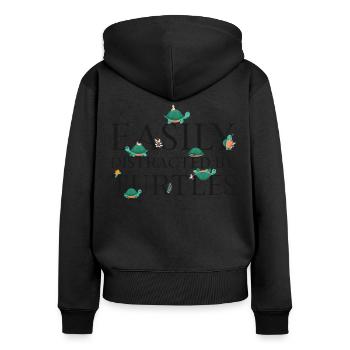 Sea Turtle Tortoise Easily - Frauen Premium Bio Zip Hoodie - Schwarz - Hinten - Julia (174cm)