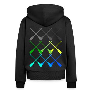 Rowing Paddle Rowing Boat - Women's Premium Organic Zip Hoodie - black - Back - Julia (174cm)