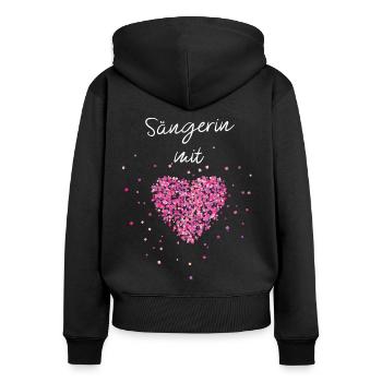 Sängerin mit Herz Musiker Musik Singen Gesang - Frauen Premium Bio Zip Hoodie - Schwarz - Hinten - Julia (174cm)