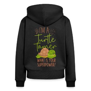Sea Turtle Tortoise I'm A Turtle - Frauen Premium Bio Zip Hoodie - Schwarz - Hinten - Julia (174cm)