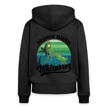 Mante religieuse chuchotant Mante Mante Mante Mante Mante Mante - Sweat à capuche zippé Premium bio Femme - noir - Dos - Julia (174cm)