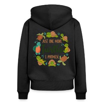 Tortue de tortue de mer juste une tortue de plus - Sweat à capuche zippé Premium bio Femme - noir - Dos - Julia (174cm)