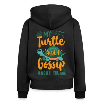 Tortue de mer Tortue Ma Tortue et - Sweat à capuche zippé Premium bio Femme - noir - Dos - Julia (174cm)