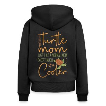 Sea Turtle Tortoise Mom Turtle Mom - Women's Premium Organic Zip Hoodie - black - Back - Julia (174cm)