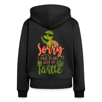 Sea Turtle Tortoise Sunglasses - Frauen Premium Bio Zip Hoodie - Schwarz - Hinten - Julia (174cm)