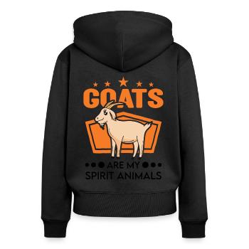 Chèvres Animal Chèvre Hôte Chèvre - Sweat à capuche zippé Premium bio Femme - noir - Dos - Julia (174cm)