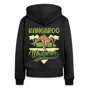 Kangaroo Whisperer Australia Kangaroo - Women's Premium Organic Zip Hoodie - black - Back - Julia (174cm)