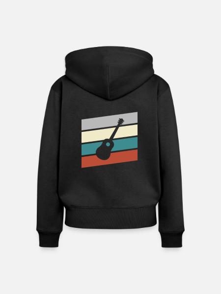 Gitarre Retro - Frauen Premium Bio Zip Hoodie - Schwarz