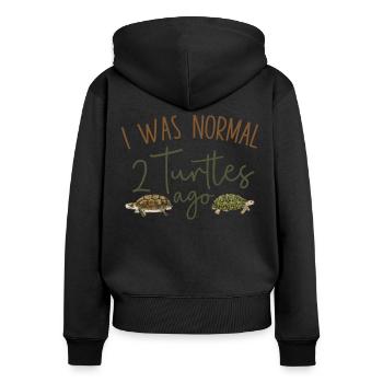 Sea Turtle Tortoise I Was Normal 2 - Frauen Premium Bio Zip Hoodie - Schwarz - Hinten - Julia (174cm)
