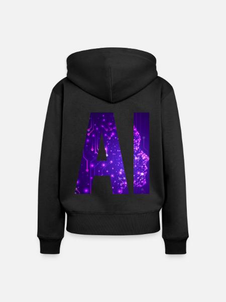 AI Artificial Intelligence - Frauen Premium Bio Zip Hoodie - Schwarz