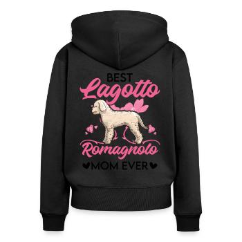 Meilleur(e) Lagotto Romagnolo Mama - Sweat à capuche zippé Premium bio Femme - noir - Dos - Julia (174cm)