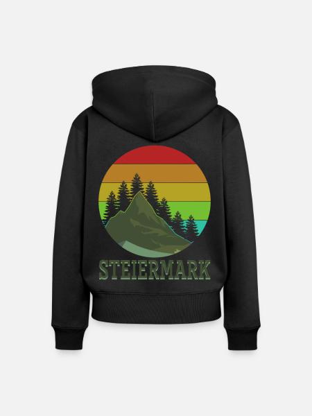 Steiermark Urlaub - Frauen Premium Bio Zip Hoodie - Schwarz