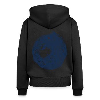Corbeau Viking Hugin Munin Nœuds celtiques Runes - Sweat à capuche zippé Premium bio Femme - noir - Dos - Julia (174cm)