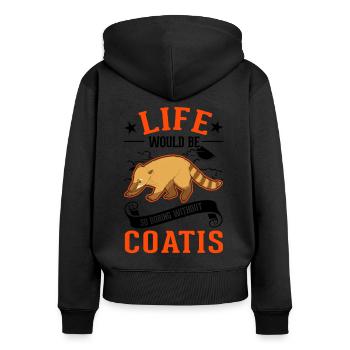 Coati Cadeau Proboscis Bear Coati - Sweat à capuche zippé Premium bio Femme - noir - Dos - Julia (174cm)