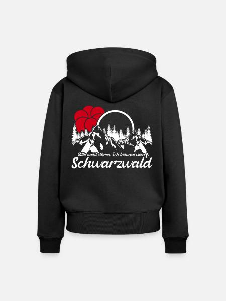 Schwarzwald Urlaub - Frauen Premium Bio Zip Hoodie - Schwarz