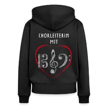 Chorleiterin mit Herz Chor Musikverein Musiker - Frauen Premium Bio Zip Hoodie - Schwarz - Hinten - Julia (174cm)