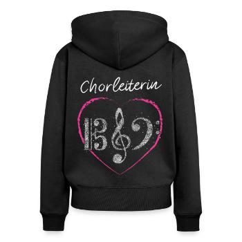 Chorleiterin Chor Musikverein Musik Musikschule - Frauen Premium Bio Zip Hoodie - Schwarz - Hinten - Julia (174cm)